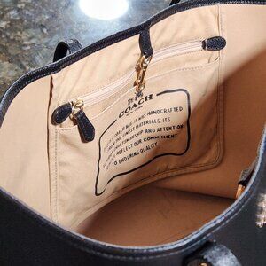 COACH black pebble leather City tote F35355